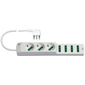 <b>Multi</b> <b>Socket</b> 3P30 4P17 17.5cm White Power Strip - Product Image 1