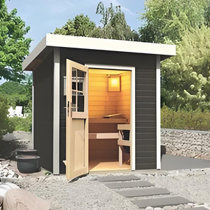 ห้องซาวน่ากลางแจ้งทำจากไม้เนื้อแข็งพร้อมปรับอุณหภูมิได้ - Product Image 2