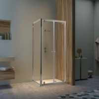 Douchehoek met aluminium frame en dubbele draaipunt, project groothandel vierkant model