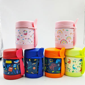 Termo personalizado de 350 ml para bebés, frasco de acero inoxidable para alimentos calientes, con cuchara y tenedor. - Product Image 2