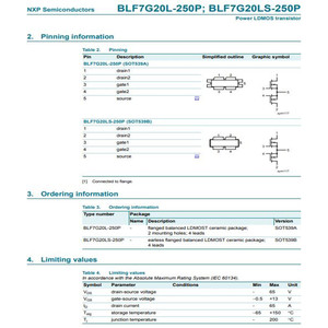 BLF7G20LS-250P SOT539B-<span class=keywords><strong>transistor</strong></span> de puissance LDMOS 250W pour les applications de station de base à des fréquences de 1805MHz à 1880MHz. - Product Image 3