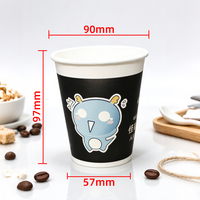 Gobelets en papier personnalisés de 10 oz (300 ml) avec logo, revêtement PE de qualité alimentaire, imperméables, à paroi simple, avec couvercles