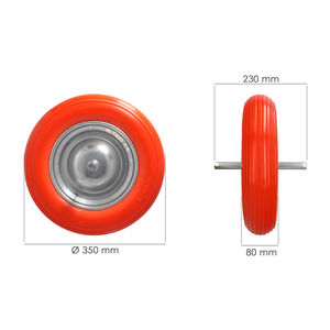 Ruota per carriola da giardino a struttura solida con cerchio in acciaio zincato "Plus" Arancione - Product Image 2