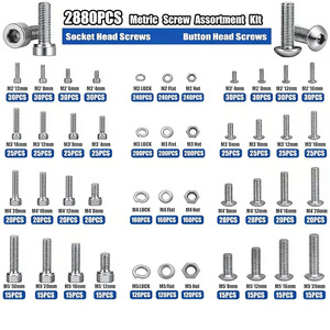 Stainless Steel Hex Socket Screws Nuts Assortment 3160pcs Metric M2 M5 M6 M8 M10 Bolts Kit Grade A2 70 Class 10.9 12.9 - Product Image 5