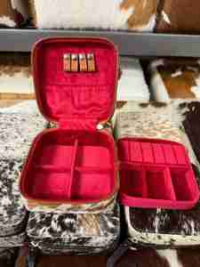 Popular Western Hair on Leather Jewelry Case Hide Jewelry Cosmetic <b>Bag</b> Easy Storage <b>Organiser</b> Cowgirl Fashion Case Wholesale - Product Image 4