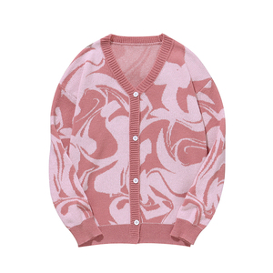 Tùy Chỉnh Thêu Cardigan Dài Tay Áo Màu Hồng Áo Len Mô Hình Phong Cách Người Đàn Ông Của Áo Len Chàng Trai Đan Mặc Giá Tốt Nhất - Product Image 6