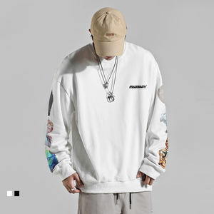 On-line di Vendita Calda 1pc Personalizzato Oversize pantaloni Casuali degli uomini di Logo Personalizzato Con Cappuccio Girocollo Hip Hop <span class=keywords><strong>Streetwear</strong></span> Girocollo Felpa Crew collo - Product Image 1