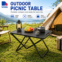 Table de camping pliable compacte, table d'appoint portable pour pique-nique, barbecue, pêche, plage et voyage