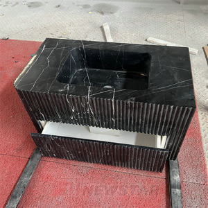 Newstar moderne Nero Marquina évier en marbre <span class=keywords><strong>noir</strong></span> lavabo <span class=keywords><strong>noir</strong></span> vanité évier marbre salle de bain armoire - Product Image 6