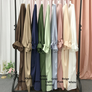 Robe élégante grande taille pour l'Aïd Moubarak 2024, couleur unie, vêtements islamiques musulmans pour femmes, robe <span class=keywords><strong>maxi</strong></span>, kaftan ouvert devant, abaya, robe longue - Product Image 6