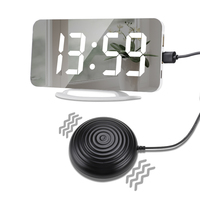 Dropshipping productos 2023 reloj despertador LED con agitador de cama Mesa reloj de espejo Digital despertar durmientes pesados