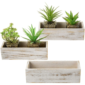 Antique Wooden Box Without Lid Garden Flower Pots Planters Wood Flower Pot