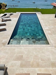 Yushi Nhà Máy Giá hồ bơi đối phó giảm tự nhiên đá vôi pavers cho ngoài trời <span class=keywords><strong>travertine</strong></span> mô hình pháp sàn gạch - Product Image 3