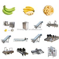 Automatische industriële productielijn voor plantainchips en bananenchips, inclusief snijmachine, te koop.