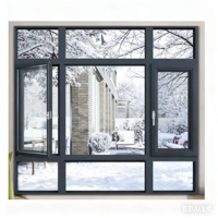 Fenêtre à battant moderne en aluminium avec double vitrage trempé pour usage résidentiel et commercial