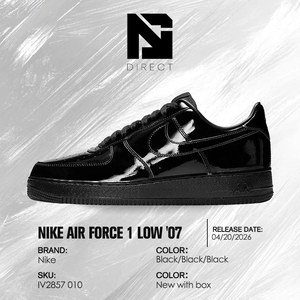 Nike Air Force 1 Low en Cuir Verni Premium 'Noir' – Baskets à Lacets à Bout Rond pour la Marche – Style Dropshipping - Product Image 6