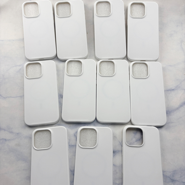 Premium White TPU Soft Liquid Silicone Magnetic Anti-Fall Shockproof Mobile Phone Case for 16pro Max 15pro Max Plus