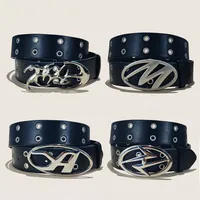 Nouvelle ceinture punk tendance Y2K en cuir PU ajouré pour hommes et femmes - Accessoire mode unisexe grande taille en cuivre, idéal pour offrir