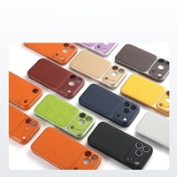 Étui de téléphone antichoc en cuir texturé de luxe avec grande fenêtre de visualisation de l'appareil photo, coque fine antichute pour iPhone 17 Pro Max
