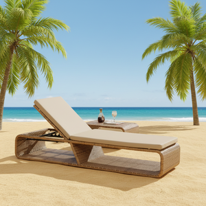 Chaises de plage, chaises longues de jardin, transats de luxe en teck pour piscine, ensemble de meubles de jardin d'extérieur - Product Image 3