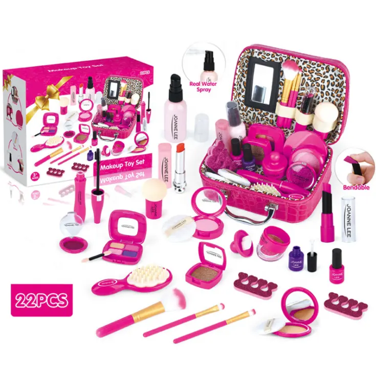 Spielhaus Prinzessin Make-up Spielzeug Pu Koffer Mädchen Simulation Schmuck Kosmetik Set