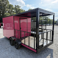 Remolque de Comida Móvil con Equipamiento Completo, Carrito de Comida, Contenedor Restaurante, Remolque Bar Móvil, Tienda de Pizza y BBQ