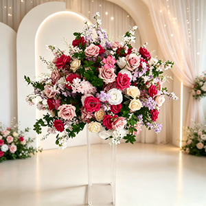 Wholesale Customized 50-80cm Wedding Event Decorative Table Centerpieces Pink <b>Artificial</b> Silk <b>Flower</b> Ball - Product Image 1
