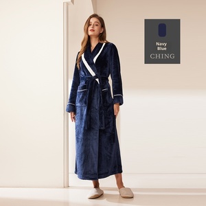 Albornoz de Invierno para <span class=keywords><strong>Pareja</strong></span>, Talla Grande, de Felpa Coral, 320g, Transpirable, de Manga Larga, Lavable a Máquina, 100% Poliéster - Product Image 6