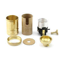 Douille de lampe LED vintage E26 E27 en laiton doré sans anneaux, accessoires d'éclairage