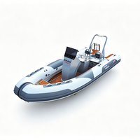 Bateau semi-rigide gonflable personnalisé de 5,6 m (19 pieds) avec coque en aluminium, certifié CE, service ODM, bateau de plaisance durable pour l'exportation