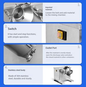 Mezcladora de Polvo Pequeña para la Industria Química y Cosmética, Ideal para Mezclar Polvos Secos y Granulados, en Oferta - Product Image 5