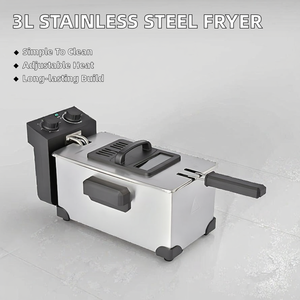 Household Use Single Stainless-Steel Basket French Fries Mini 3L Stainless Steel Home <strong>Deep</strong> <strong>Fryer</strong> <strong>with</strong> Window - Product Image 5
