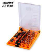 Set Obeng Presisi 45 in 1 CR-V dengan Batang Ekstensi 100mm & 130mm untuk Perbaikan Komputer DIY Gagang Plastik Layanan OEM