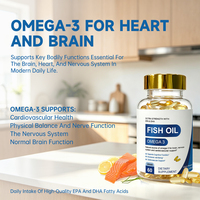 Capsules d'huile de poisson oméga-3 en gélules molles pour la santé des articulations, des yeux, du cerveau et de la peau, complément alimentaire