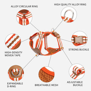 Arnés de lujo para mascotas, conjunto de correa para perros, arnés de nailon para perros, chaleco para perros grandes, nuevo chaleco de entrenamiento deportivo, diseño de cuero de estilo - Product Image 5