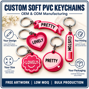 Porte-clés en PVC souple 3D personnalisés avec texte de motivation rose, logo personnalisé, porte-clés promotionnels, fabrication OEM ODM - Product Image 4