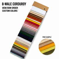 Tissu d'ameublement en velours côtelé 8 fils 100 % polyester, assortiment, 200g, SGS, épais, lourd, mat, robuste et ferme