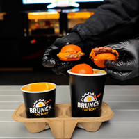 Nouveaux gobelets à mini-burgers recyclables avec logo personnalisé, ensemble de gobelets en papier avec sauce au fromage, mini-burger personnalisable