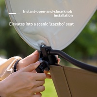 Chaise de plage d'extérieur avec pare-soleil, pliable, protection solaire, accessoire portable pour le camping BM1016B