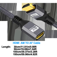 Câble d'extension HDMI 2.1 haute vitesse coaxial, femelle vers mâle, câble blindé tressé, 8K 60Hz 4K 120Hz pour PS4 PS5 Moniteur Smart TV