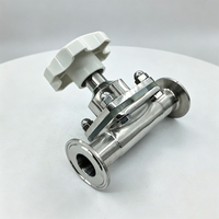 Vanne à diaphragme à commande manuelle à installation rapide de type Tri-Clamp en acier inoxydable 316L de qualité sanitaire