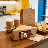 Boîte d'emballage pour gâteaux de boulangerie SP2682, boîte d'emballage alimentaire en papier, boîte à emporter en papier kraft, fenêtre transparente triangulaire