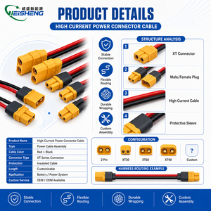 Conector de Batería de Alta Potencia XT60 XT90, <span class=keywords><strong>Cable</strong></span> de Alimentación para Aeromodelismo RC, Arnés de Almacenamiento de Energía - Product Image 3