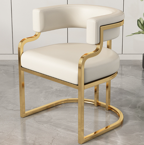 <span class=keywords><strong>Chaise</strong></span> de salle à manger moderne de luxe en cuir PU durable avec pieds en métal pour la maison et le bureau, salons et services de beauté - Product Image 6