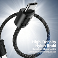 Cable de Carga Rápida PD de 60W con Doble Puerto Tipo-C, Trenzado de Nailon, Portátil, con Correa para Llavero, para Dispositivos USB-C y PC