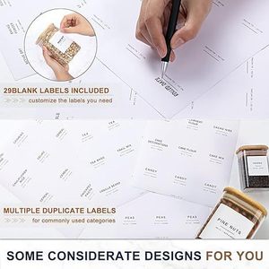 Kitchen <b>Pantry</b> <b>Labels</b> White Minimalist Design Paper Food Grade Rectangular For Spice Storage Organizing - Product Image 2