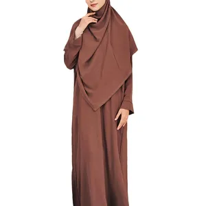 Vrouwen Effen Kleur Abaya Eid Ramadan Mubarak Kaftan Abaya Dubai Kimono Kalkoen Islam Pakistan Moslim Sets Lange Jurk