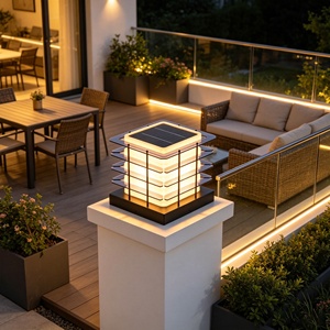 Nouvelles lampes à pilier LED électriques/solaires, modernes, pour villa, jardin, extérieur, indice de protection IP65, garantie de 5 ans - Product Image 6