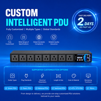 PDU surveillé par l'OEM avec prises US/UK/EU/DE/CN/AU, PDU de rack 8U 16A, prises EU 3520W 120-250V monophasé