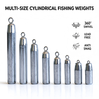 Schlanker Zylinderförmiger verzinkter Eisen-Fischblei 360 °   Drehbarer Wirbel mit Anti-Snag- und Anti-Twist-Funktion für Süß- und Salzwasser-Angelausrüstung